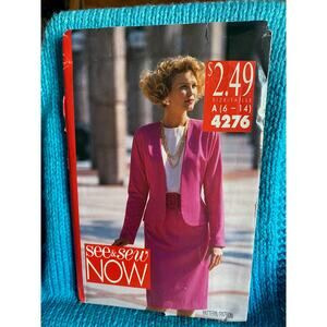 Butterick 4276 Pattern Suit straight skirt size 6-14